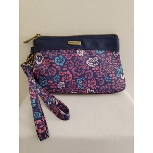 TRAVELON Clutch Handbag Small Organizer RFID Blue Flowered